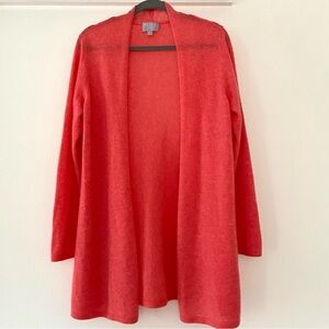 PURE Collection Cashmere Cardigan Size L Open Front Quiet Luxury Layer Spring